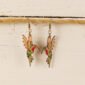 leather hummingbird dangle earrings hanging on a piece of twine